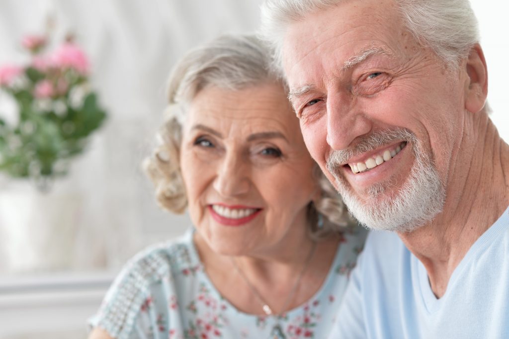 Senior couple smiling