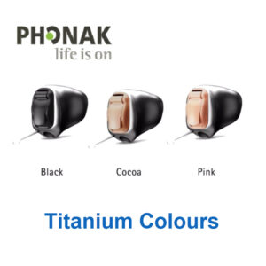 Phonak Infinio Titanium Faceplate Colours, black, cocoa & pink