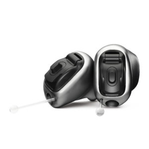 Phonak Virto Infinio Titanium hearing aids pair in titanium grey
