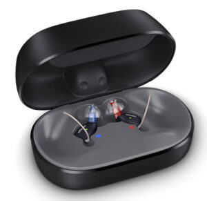 Oticon Zeal hearing aids in charger