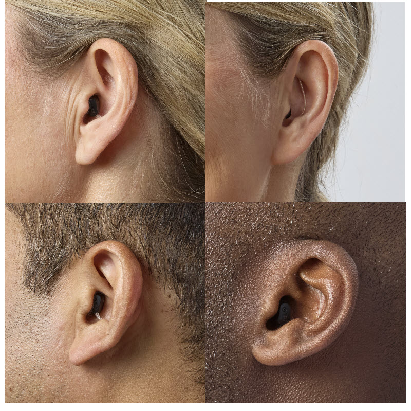 Close up of Oticon Zeal in peoples ears