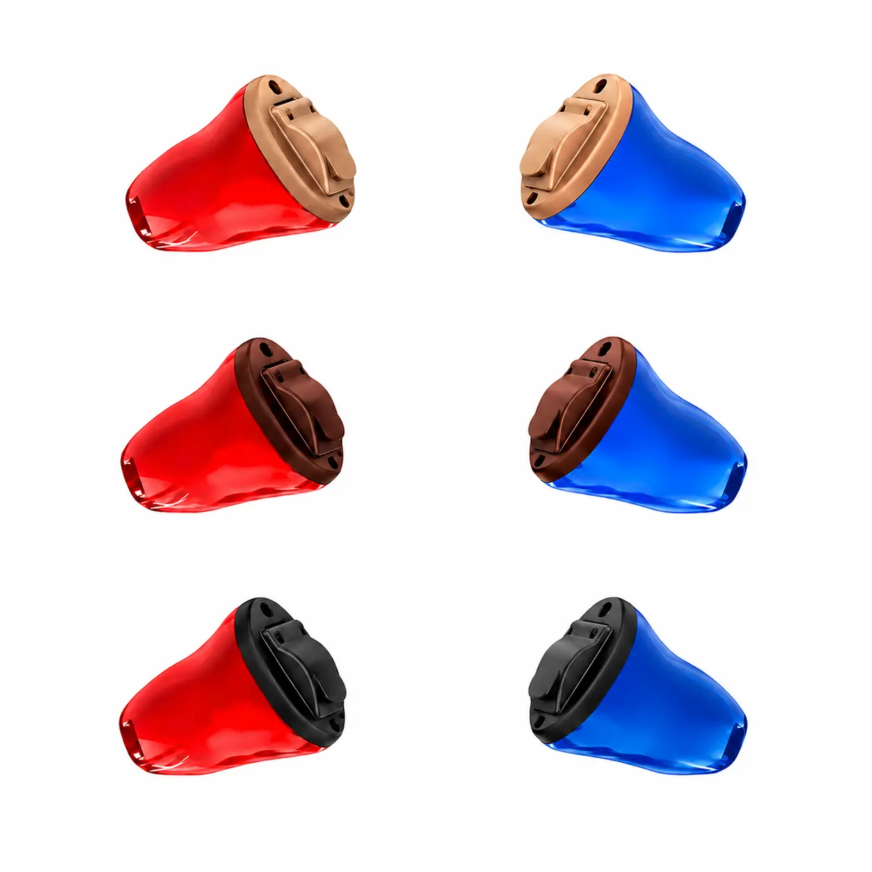 Signia Insio IX hearing aids in colours mocha, dark brown & black